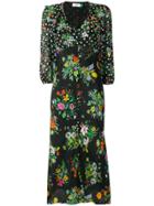 Rixo Floral Flared Dress - Black