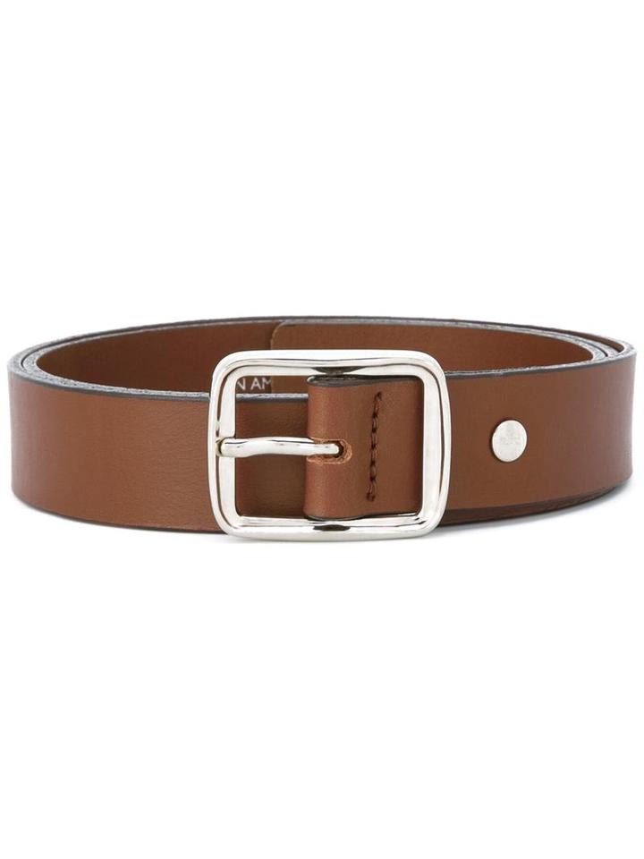 Ami Alexandre Mattiussi Raw Edge Belt, Men's, Size: 100, Brown, Leather