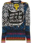 Rudi Gernreich Graphic Print Knit Slogan Jumper - Black