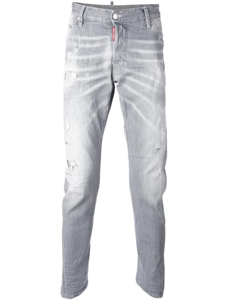 Dsquared2 - Kenny Twist Jeans - Men - Cotton/calf Leather/polyester/spandex/elastane - 46, Grey, Cotton/calf Leather/polyester/spandex/elastane