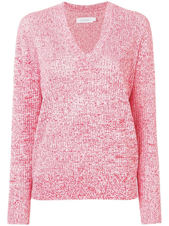 Calvin Klein V-neck Jumper - Red