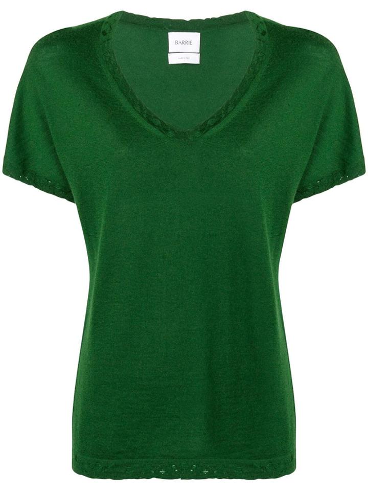 Barrie Lace Detail T-shirt - Green