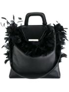Landi Feather Applique Shoulder Bag, Women's, Black, Leather/feather