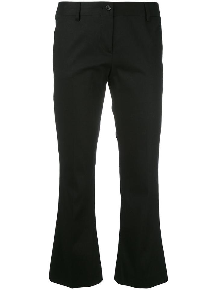 Alberto Biani - Flared Cropped Trousers - Women - Cotton/spandex/elastane - 40, Black, Cotton/spandex/elastane