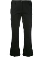 Alberto Biani - Flared Cropped Trousers - Women - Cotton/spandex/elastane - 40, Black, Cotton/spandex/elastane