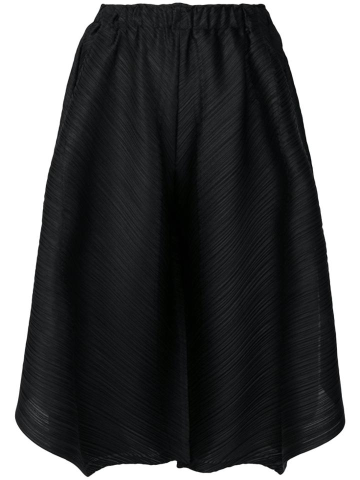 Pleats Please By Issey Miyake Pleated Asymmetric Trousers - Black