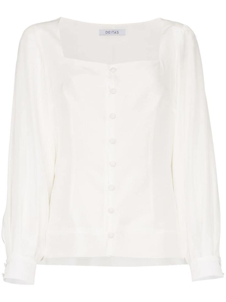 Deitas Square Neck Blouse - White