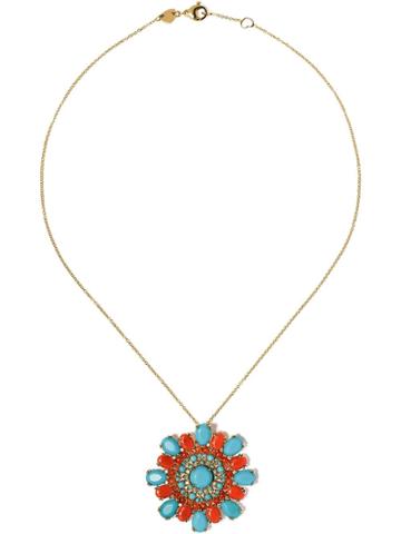 Pasquale Bruni 18kt Yellow Gold Ghirlanda Diamond Gemstone Pendant