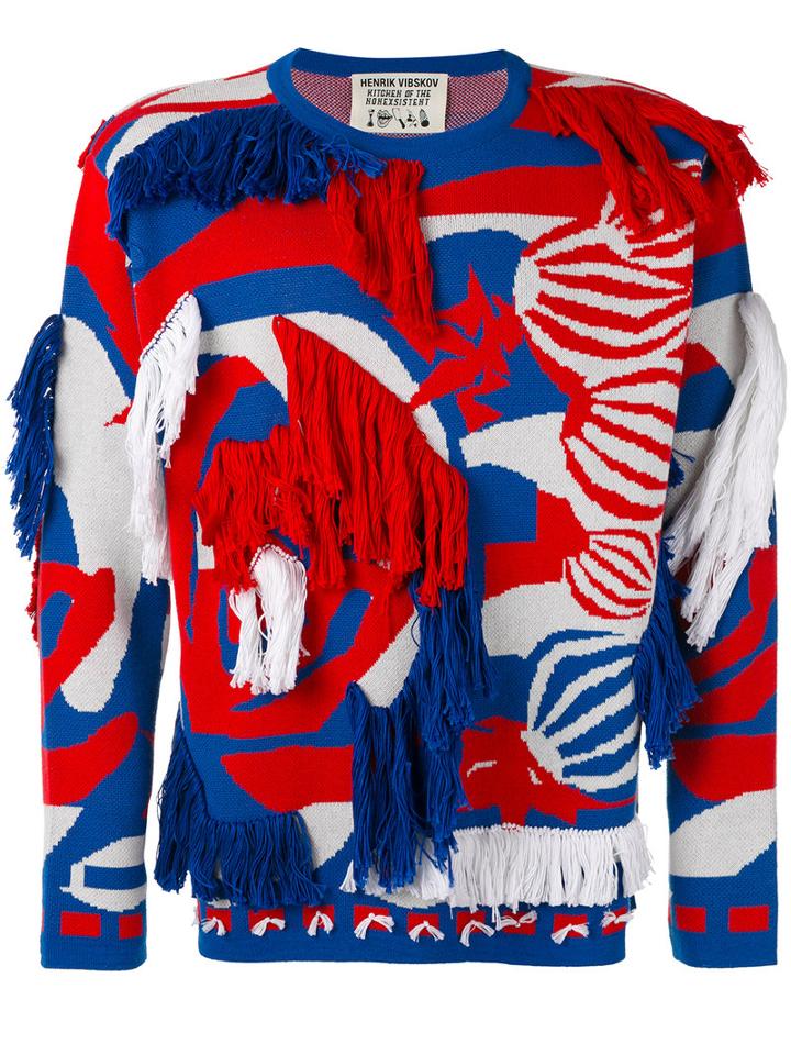 Henrik Vibskov - Abstract Textured Jumper - Unisex - Cotton/acrylic - M, Blue, Cotton/acrylic