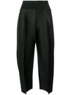 Pleats Please By Issey Miyake Cropped Pleated Trousers - Black