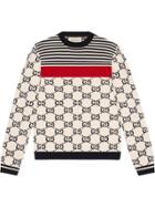 Gucci Gg Intarsia Cotton Sweater - White