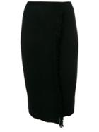 Cashmere In Love High-waisted Fringed Skirt - Black