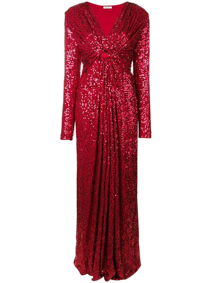 P.a.r.o.s.h. Allover Sequin Gown - Red