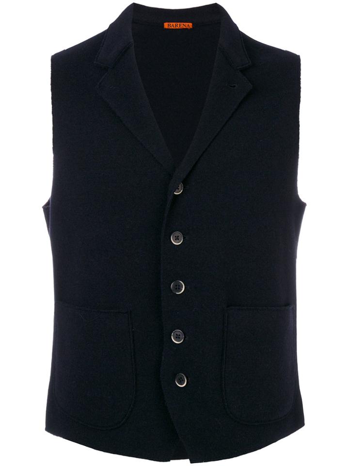 Barena Welt Pockets Knitted Vest - Blue