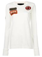 Mr & Mrs Italy - Embellished Patch Long Sleeve Top - Women - Cotton - Xxs, White, Cotton