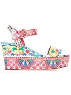 Dolce & Gabbana Bianca Wedge Sandals - Multicolour