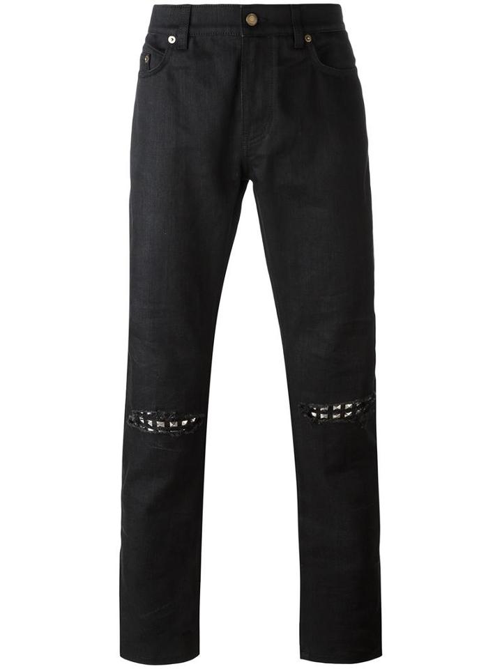 Saint Laurent Original Low Waisted Jeans, Men's, Size: 32, Black, Cotton/spandex/elastane