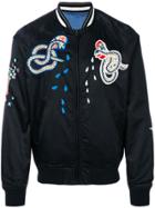 Diesel Snake Embroidered Bomber Jacket - Black