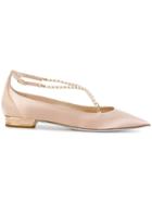 René Caovilla Pearl Strap Ballerinas - Nude & Neutrals