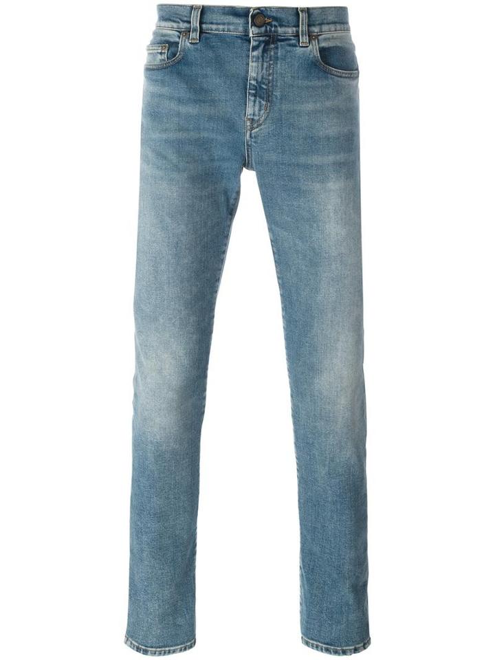 Saint Laurent D02 Skinny Jeans, Men's, Size: 31, Blue, Cotton/elastodiene