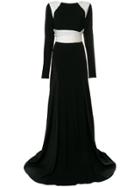 Vionnet Long-sleeved Flared Gown - Black