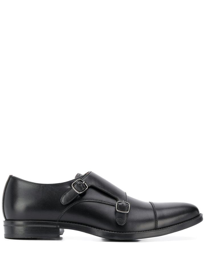 Scarosso Monk Strap Shoes - Black