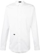 Dior Homme Embroidered Fly Shirt, Men's, Size: 43, White, Cotton/polyamide/spandex/elastane