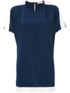 Tory Burch Loose-fit T-shirt, Women's, Size: Medium, Blue, Silk