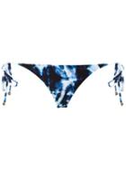 Blue Man Side-tie Print Bikini Bottom, Women's, Size: G, White, Polyamide/spandex/elastane