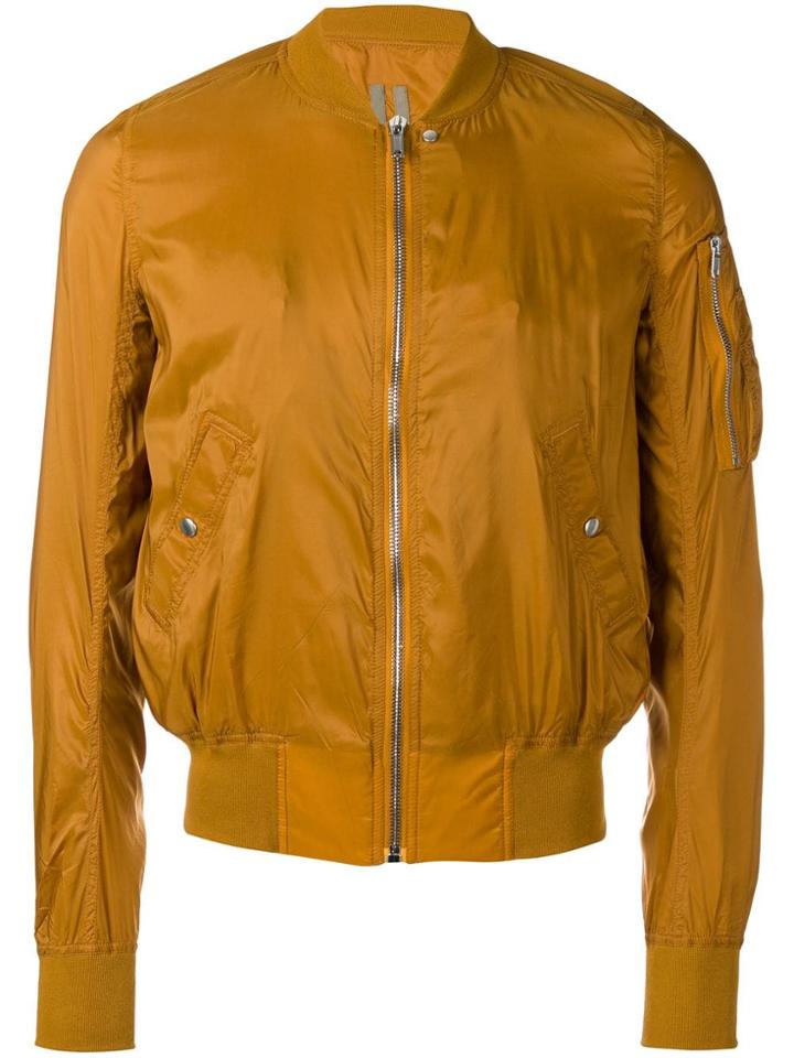 Rick Owens Drkshdw Zipped-up Bomber Jacket - Yellow