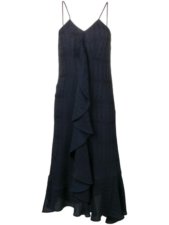 Victoria Beckham Frilled Cami Midi Dress - Blue