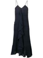 Victoria Beckham Frilled Cami Midi Dress - Blue