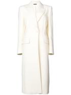Tom Ford Double-breasted Long Coat - White