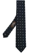 Nicky Floral And Dot Stitched Tie - Blue