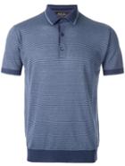 Loro Piana Striped Polo Shirt, Men's, Size: Small, Blue, Silk/linen/flax