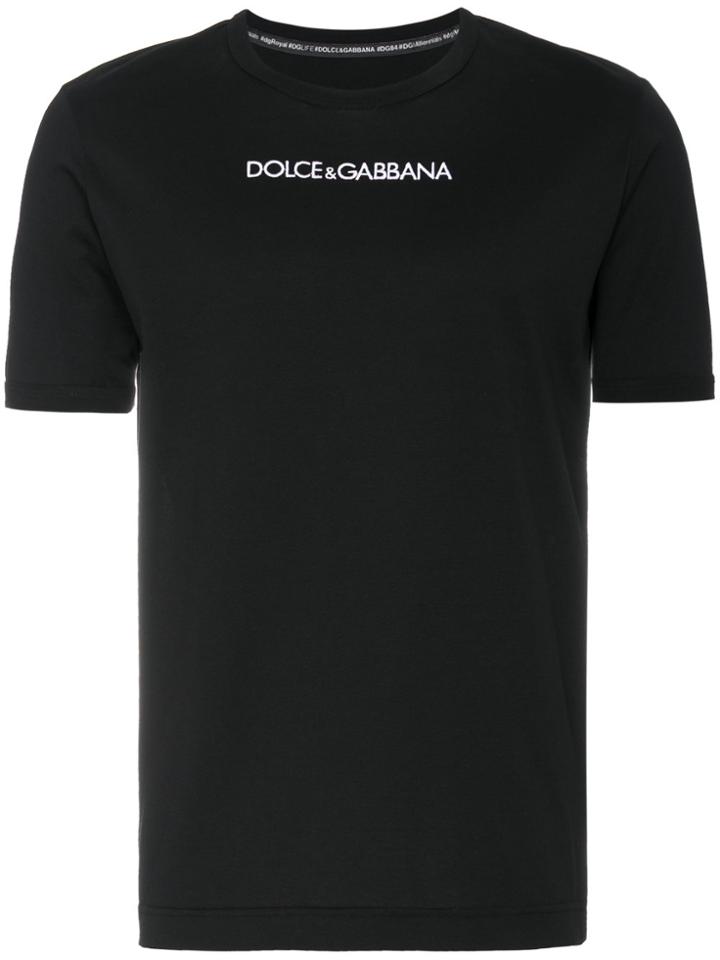 Dolce & Gabbana Round Neck Logo T Shirt - Black