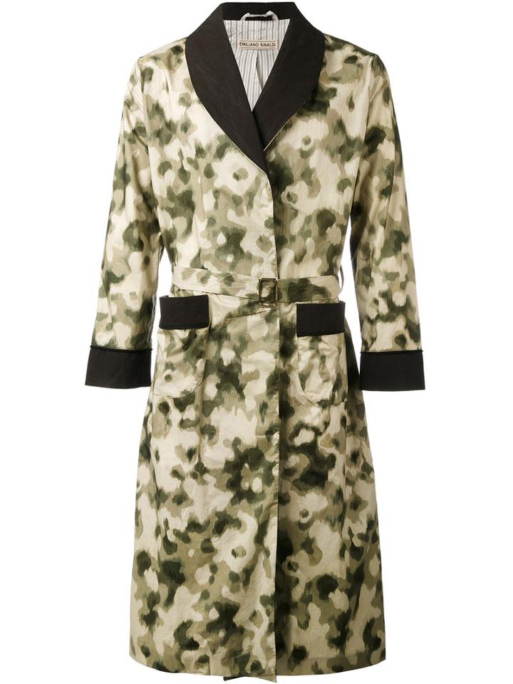 Emiliano Rinaldi - Camouflage Midi Coat - Men - Cotton/polyurethane - 50, Green, Cotton/polyurethane