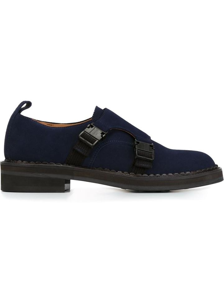 Hender Scheme Neo Monk Shoes, Men's, Size: 10, Blue, Suede/leather/rubber