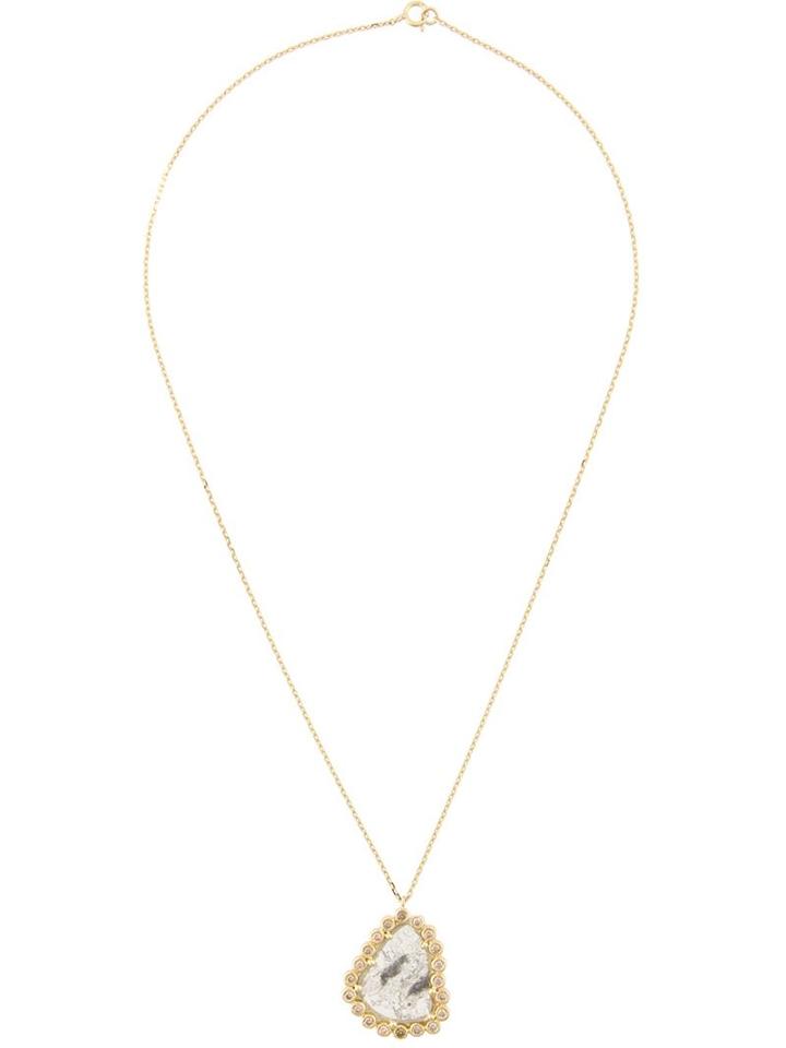 Kristin Hanson Diamond Slice Pendant Necklace, Women's, Yellow/orange