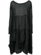Poème Bohémien Gathered Detail Sheer Dress - Black