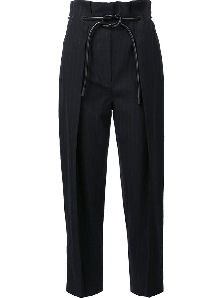 3.1 Phillip Lim Tie High Waist Trousers, Women's, Size: 0, Blue, Wool