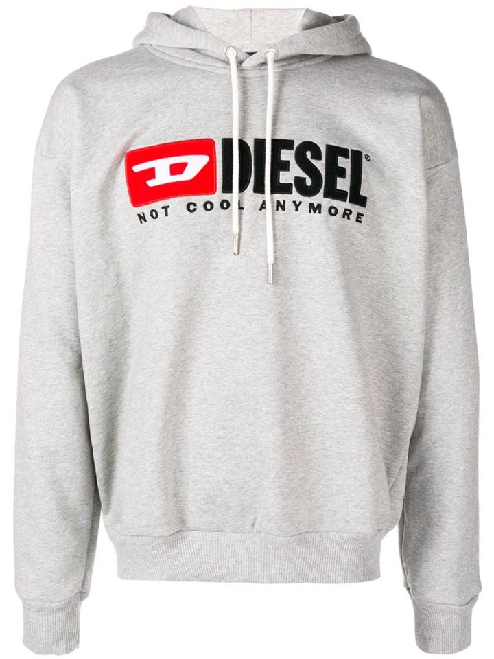 Diesel Logo Patch Hoodie - Grey