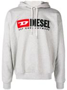 Diesel Logo Patch Hoodie - Grey