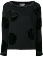 Boutique Moschino Textured Dot Pattern Top - Black