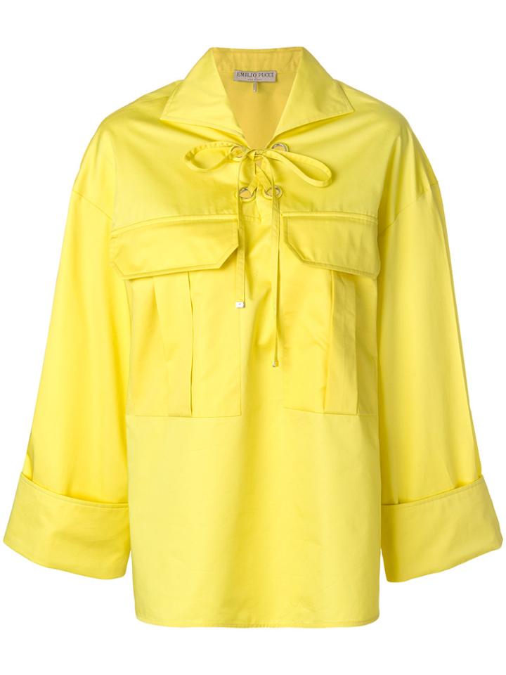Emilio Pucci Oversized Laced Shirt - Yellow & Orange