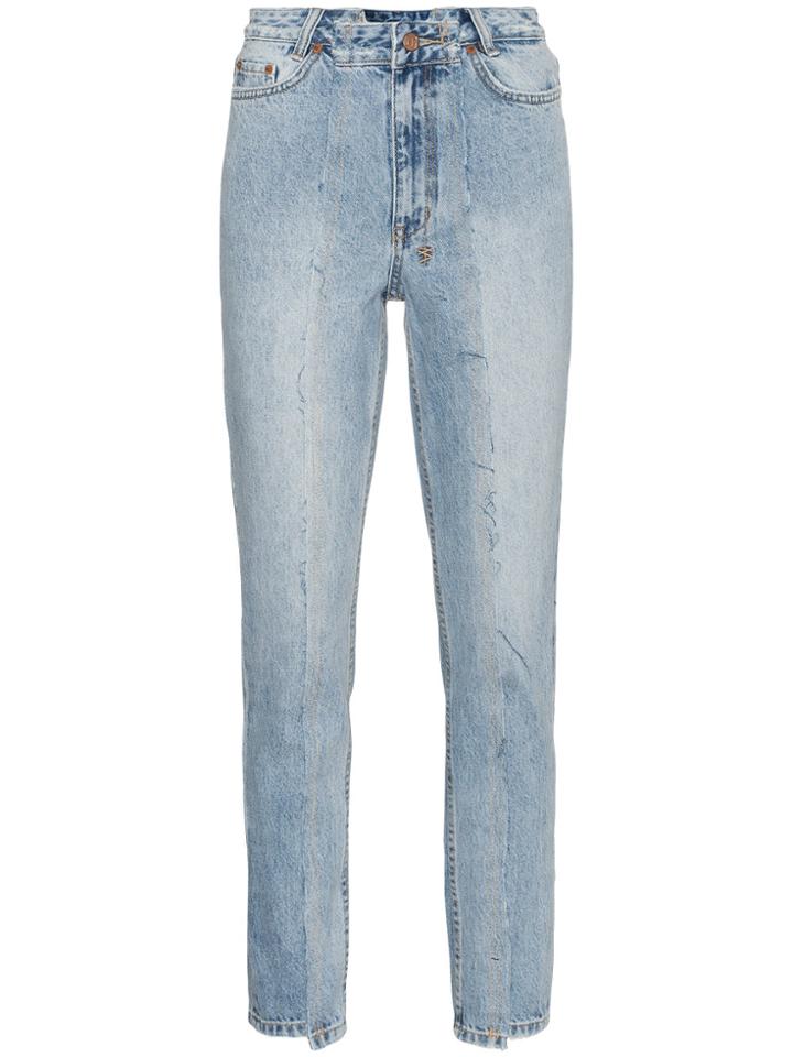Ksubi High Rise Slim Pin Jeans - Blue