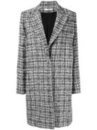 Lanvin Boxy Tweed Coat, Women's, Size: 42, Black, Cotton/acrylic/polyamide/silk