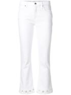 Victoria Victoria Beckham Cut Out Detail Cropped Jeans - White