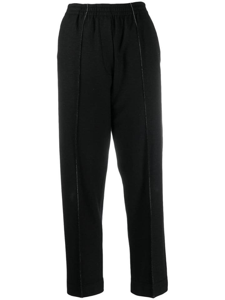 Jil Sander Contrast Stitches Trousers - Black