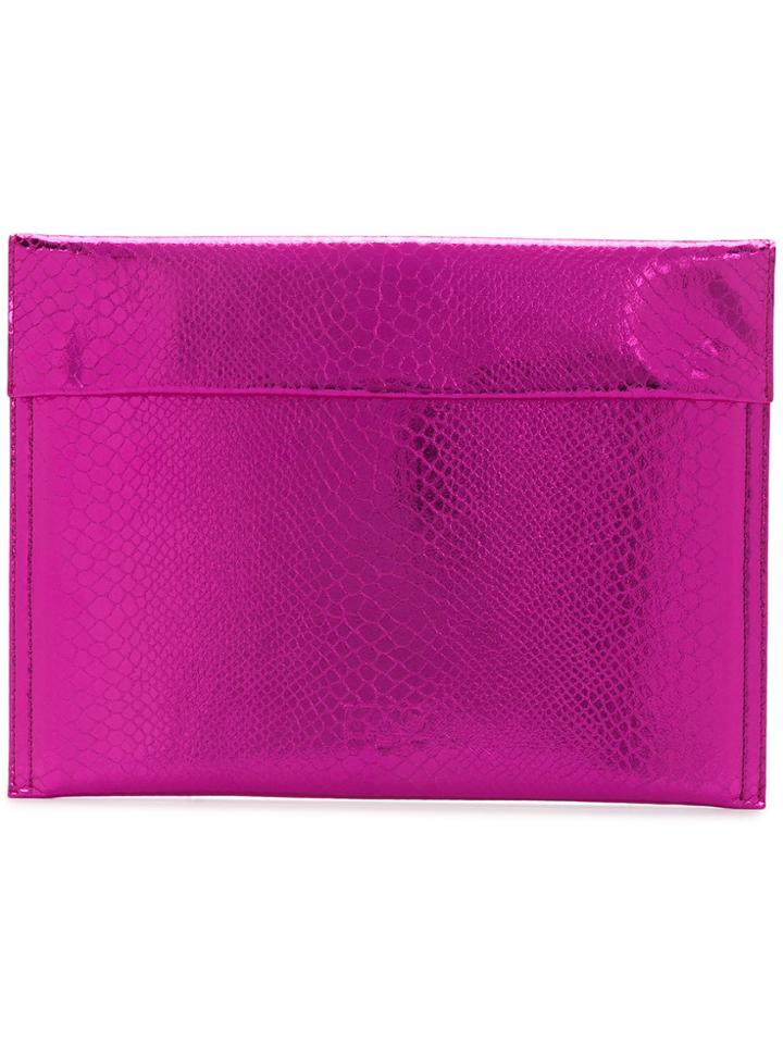 Mm6 Maison Margiela Snakeskin Effect Pouch - Pink & Purple